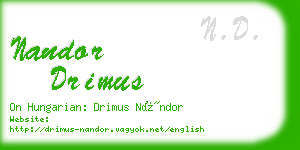 nandor drimus business card